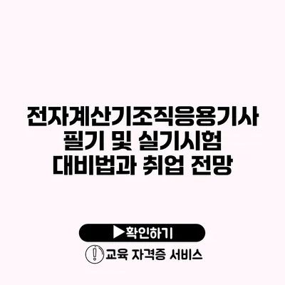 전자계산기조직응용기사 필기 및 실기시험 대비법과 취업 전망