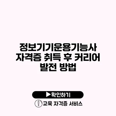 정보기기운용기능사 자격증 취득 후 커리어 발전 방법