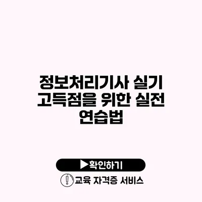 정보처리기사 실기 고득점을 위한 실전 연습법