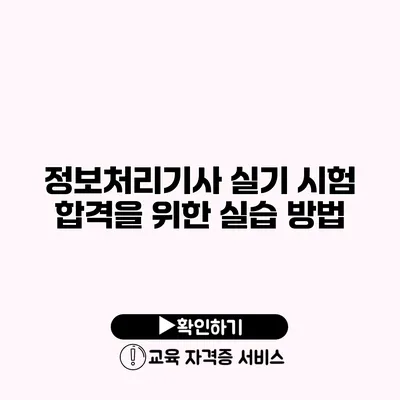 정보처리기사 실기 시험 합격을 위한 실습 방법