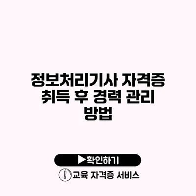 정보처리기사 자격증 취득 후 경력 관리 방법