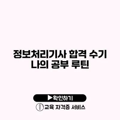 정보처리기사 합격 수기 나의 공부 루틴