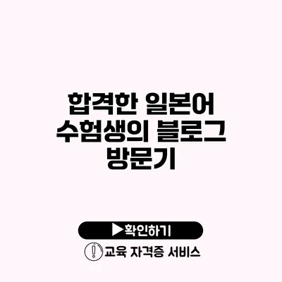 합격한 일본어 수험생의 블로그 방문기