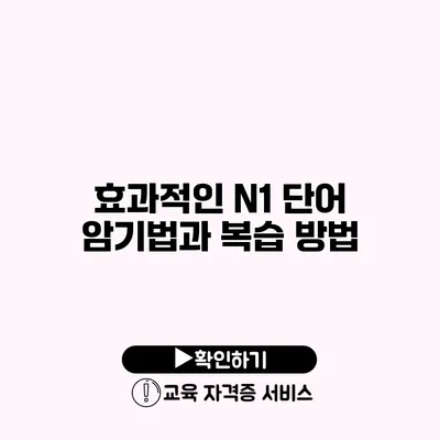 효과적인 N1 단어 암기법과 복습 방법