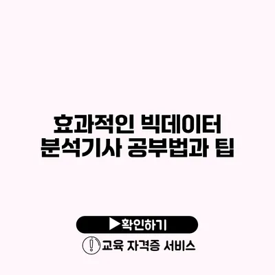 효과적인 빅데이터 분석기사 공부법과 팁