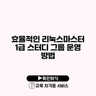 효율적인 리눅스마스터 1급 스터디 그룹 운영 방법