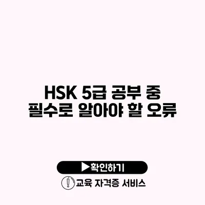 HSK 5급 공부 중 필수로 알아야 할 오류