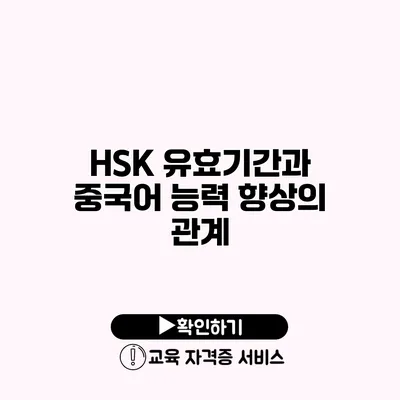 HSK 유효기간과 중국어 능력 향상의 관계